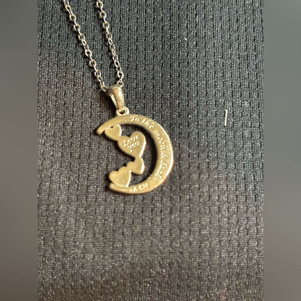 Brilliance Crystal Two-Tone Moon & Hearts Necklace.18”